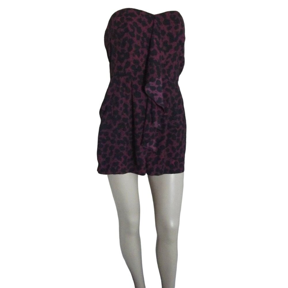Express Romper Womens Size 2 Strapless Pink Black Ruffle Shorts xs dress y2k